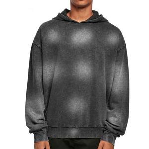Sweats à capuche pour hommes en détresse Vintage Sweat à capuche surdimensionné Couples Streetwear avec lavage à l'acide - Product Image 1