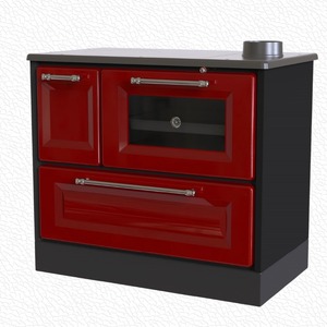 Poêle à granulés de bois noir et blanc avec armoire de rangement, chauffage autonome pour la maison - Product Image 3