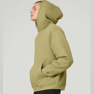 Sudadera con capucha de algodón 100% de peso pesado para hombres, sudaderas bordadas de gran tamaño con estampado liso básico, ropa para correr - Product Image 6