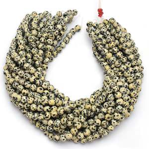 Cadena de Cuentas de Ojo de Gato Dálmata Natural, 15 Pulgadas, Pulido Redondo, 8 mm, Facetado, Piedra Suelta, Tamaño del Orificio de 0.8 mm, para Fabricación de Joyas - Product Image 1