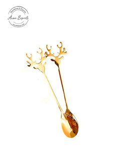Stainless steel <b>gold</b> finish <b>serving</b> <b>spoon</b> set with decorative brass handles for elegant dining festive <b>serving</b> and stylish - Product Image 4
