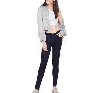 Pantalones vaqueros de Color sólido para mujer de la mejor calidad, ropa de calle informal de nuevo estilo para verano, diseño frontal plano transpirable de algodón para - Product Image 3