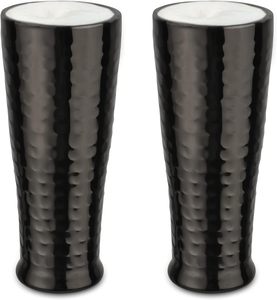 Vaso Alto Premium de Acero Inoxidable Negro Martillado Ecológico Moderno para Accesorios de Bar Certificados para Bebidas de Fiesta - Product Image 1