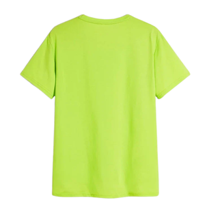 High Quality Smiley Print <b>T</b> <b>Shirt</b> Minimal Graphic Tee <b>Neon</b> Green Unisex Cotton Casual Streetwear Short Sleeve OEM Custom Logo - Product Image 2