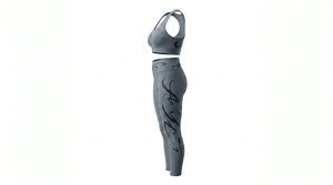 Active Wear <b>Women's</b> Yoga Set Breathable Solid Plus Size High Quality 2-Piece Full Sleeve Top Elastic Waist Front Logo - Product Image 2
