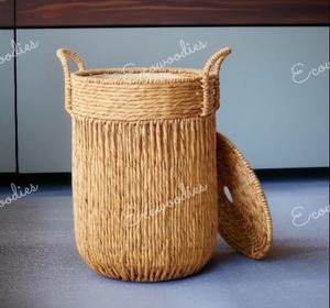 High Quality <b>Large</b> Wicker Weave <b>Storage</b> <b>Basket</b> with Lid Dirty Clothes Toy <b>Basket</b> Laundry <b>Basket</b> Hand-Knitted for Home Hotel - Product Image 2