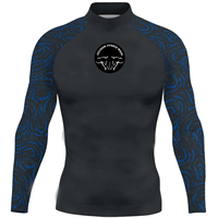 Maillot de bain anti-UV UPF50 à séchage rapide pour homme avec logo personnalisé, impression par transfert thermique, vente promotionnelle, adapté à la natation, au MMA, au Jiu-Jitsu, à la pêche et au CrossFit