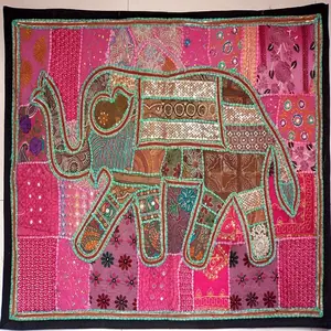 Colgante de pared Elefante Vintage Bordado Decoración Cuentas Colgante de pared Patchwork Decoración para el hogar Decorativo