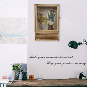 Vitrine de boîte d'ombre en bois avec dos en ligne souple, verre résistant aux éclats et tiroir pour l'affichage - Product Image 4