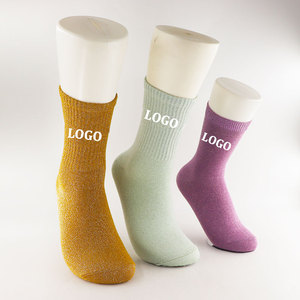 Calzini Personalizzati con Logo in Oro e Argento Lurex Scintillante, Calzini da Donna con Glitter, Produttore OEM - Product Image 2