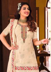 Salwar Kameez เสื้อผ้างานหนัก,ชุดงานเลี้ยงหนัก Sarara Gharara Sharara Shalwar Kameez Kurti ราคาถูกสไตล์ปากีสถานอินเดีย - Product Image 3