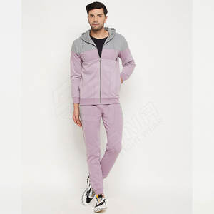 Chándal deportivo de algodón con logotipo personalizado hecho en fábrica con capucha para hombre con pantalón inferior ajustado - Product Image 1