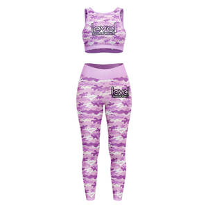 New High-Quality Fitness Two-Piece Set Women's Gym Yoga Clothing Set Custom Fitness Seamless Sportswear Yoga Set - Product Image 1