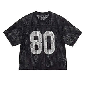 Camiseta de malla cuadrada ligera 180g Jersey hombro caído transpirable ligero de secado rápido Impresión de logotipo personalizado OEM - Product Image 4