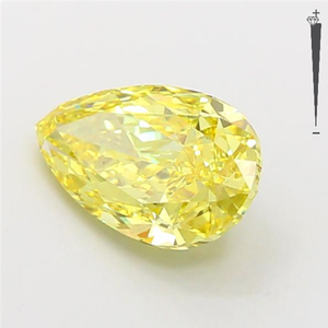 Diamant de laboratoire CVD HPHT de 1,77 ct, forme poire, jaune vif fantaisie, certifié GIA IGI, vente en gros d'usine, en vrac - Product Image 2