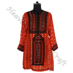 BDR083 Vintage réel Balochi Tribal ethnique à la main Kuchi robe à manches longues coton avec broderie Technique meilleure broderie à la main - Product Image 3