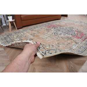 Alfombra Turca Vintage de 5.3x9.2 pies, Alfombra de Lana Azul Abstracta - Product Image 4