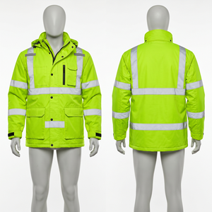 Safety Work <b>Jacket</b> 320 GSM Premium Polyester <b>Softshell</b> Orange Black Panel Design Reflective Custom Logo Embroidery Logo - Product Image 5