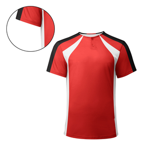 เสื้อเบสบอลมีกระดุมผ้าสแปนเด็กซ์/ โพลีเอสเตอร์เสื้อเบสบอล Raglan แบบสั่งทำแห้งเร็ว - Product Image 5