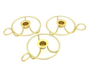 Modern Glowing Chambers tick <b>Candle</b> Holders Golden <b>Round</b> <b>Candle</b> Plate Holder Decorate home festive hotel restaurant wedding - Product Image 3