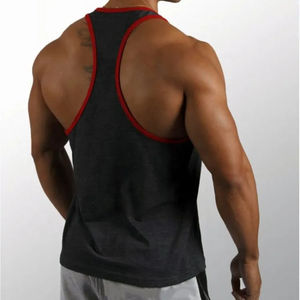 Camiseta sin mangas con tirantes de gimnasio de algodón de alta calidad para hombre con logotipo personalizado OEM, camiseta transpirable con músculos, ropa de entrenamiento de talla grande - Product Image 3