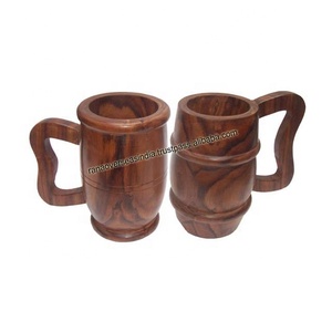 ชุดแก้วทำจากไม้พร้อมด้ามจับสีน้ำตาลแบบมินิมอลดีไซน์เรียบง่ายสำหรับดื่มชากาแฟและนมในราคาที่ดีที่สุด - Product Image 1