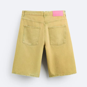 Wholesale Custom OEM/ODM <b>Jeans</b> Shorts Vintage Mid <b>Waist</b> Distressed Faded Acid Wash Rhinestone Denim Shorts <b>Men</b> - Product Image 5