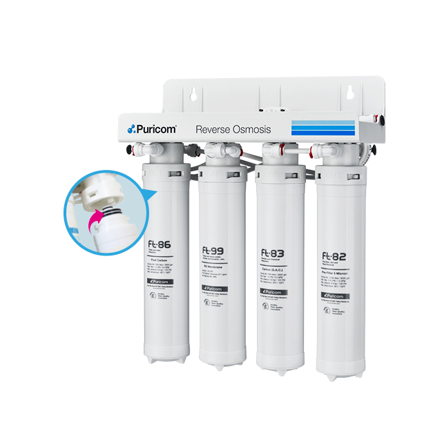 Puricom Home Drinking Water RO System Under-Sink Electric 4-Stage Filtration 100 GPD 1 Year Warranty 110/220V