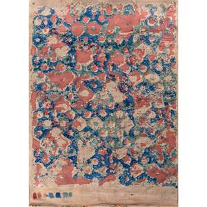 Alfombra de Lana Tejida a Mano con Diseño Abstracto Rojo Naranja 3D para Hogar, Habitación, Dormitorio, Material Viscosa, Técnicas Hechas a Mano Hwl-7009 - Product Image 1