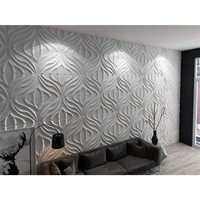 MOI Deco Matériau plastique Panneau mural à motif 3D pour décoration intérieure pour chambre à coucher Installation blanc mat