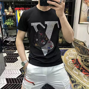 2025 Luxury t Shirt Printing Bling Tiger Graphic Rhinestone T Shirt for Men - Product Image 3