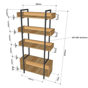 Étagère décorative sur pied à 4 niveaux avec tiroirs 80x32x161cm pour salon par Vernon KS68073 - Product Image 3