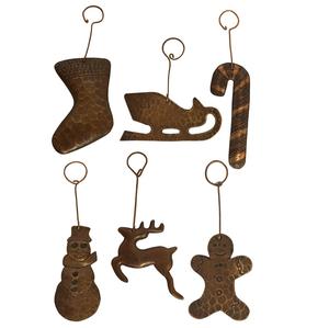 Ornement de Noël suspendu en fer forgé fait main moderne, design personnalisé, finition cuivre, décoration de Noël pour arbre de Noël, 100 pièces - Product Image 6