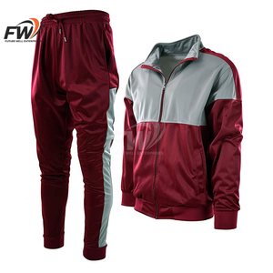 Ensemble de survêtement unisexe personnalisé 100 % polyester respirant à séchage rapide avec patchwork et fermeture éclair, veste et pantalon de jogging pour la gym - Product Image 2
