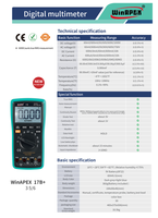 WinAPEX 17B Multimeter Digital 6000 Counts Auto Range 600V AC/10A DC dengan Pengukuran Kapasitansi & Resistansi