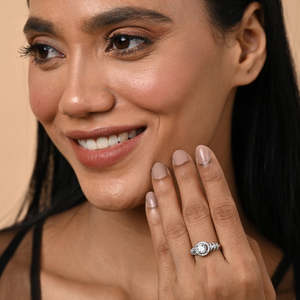 Anillos de Plata de Ley 925 de Primera Calidad para Mujer, con Patrón Geométrico, Diamantes y Baño de Rodio, Anillo Romántico con Incrustaciones para Hombre - Product Image 3