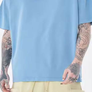 เสื้อยืดโอเวอร์ไซส์สำหรับผู้ชายเสื้อลำลองผ้าฝ้าย100% ทรงหลวมพิมพ์ลายสีน้ำหนักเบา - Product Image 6