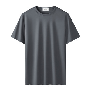 80s Cool Pima Cotton T-shirt à manches courtes pour hommes 220g Ice Silk Summer New Quick-Dry Half Sleeve Solid Mercerized Cotton Youth Ins - Product Image 1