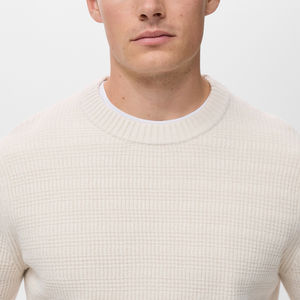 Pulls pour hommes OEM & ODM, jacquard texturé, col rond, pull en maille, manches longues, confortable, hip hop, pulls pour hommes - Product Image 5