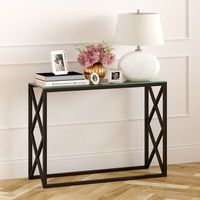 Grande table console étroite en métal pour la décoration de l'entrée et du couloir, parfaite pour afficher des photos, des lampes et des plantes