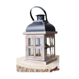 Rustic Style <b>Candle</b> <b>Lantern</b> Natural Finished Metal/ Wooden Hanging & Tabletop <b>Lantern</b> for Indoor and Outdoor Decoration - Product Image 1