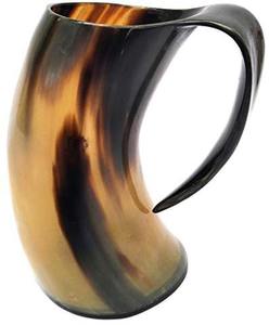 Tasse à corne à boire Viking authentique Divit | Chope à corne de bière de Noël classique | Tasse à corne/Stein d'une capacité de 24oz (Jarl poli) - Product Image 2