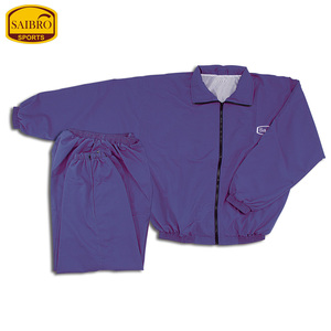 Survêtement unisexe violet léger et écologique, grande taille, manches longues, taille élastique, respirant, décontracté, couleur unie, demi-zip - Product Image 1