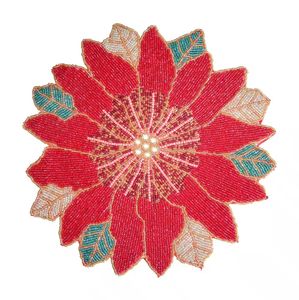 Top tendance brodé à la main perlé chemin de table rouge dîner napperons pour une collection de tapis et de tampons en acier inoxydable bien rangés - Product Image 2