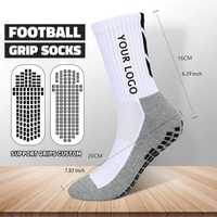 Chaussettes de football antidérapantes personnalisées de qualité supérieure, douces, épaisses, professionnelles, avec logo imprimé sur le bas, motif de football