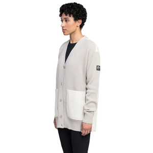 Cárdigan de Punto Acanalado Sólido Beige de Invierno para Mujer, Suéter Largo con Botones en la Parte Delantera y Bolsillos de Contraste, Suave y Cómodo para Uso Diario - Product Image 6