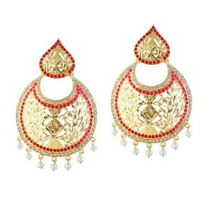 Boucles d'oreilles chandelier mode Kriaa pierre autrichienne plaqué or Chandbali - Product Image 1