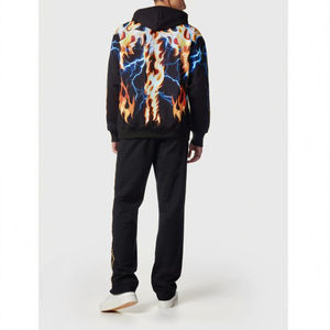 ชุดแทรคสูทผู้ชายสีดำมีฮู้ด พิมพ์ลาย โอเวอร์ไซส์ ผ้าคอตตอนคุณภาพสูง เนื้อผ้าหนา - Product Image 3