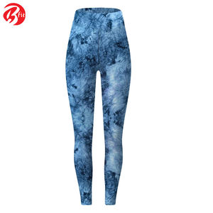 Best Quality Women's Printed Workout Pants Fashionable Solid Pattern Tummy Control Yoga <b>Leggings</b> with Elastic Waist - Product Image 4