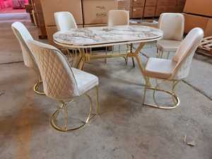 Juego de Comedor de Diseño Moderno Convertible de Metal y Madera para Hogar, Apartamento, Hotel, Restaurante o Villa - Product Image 4